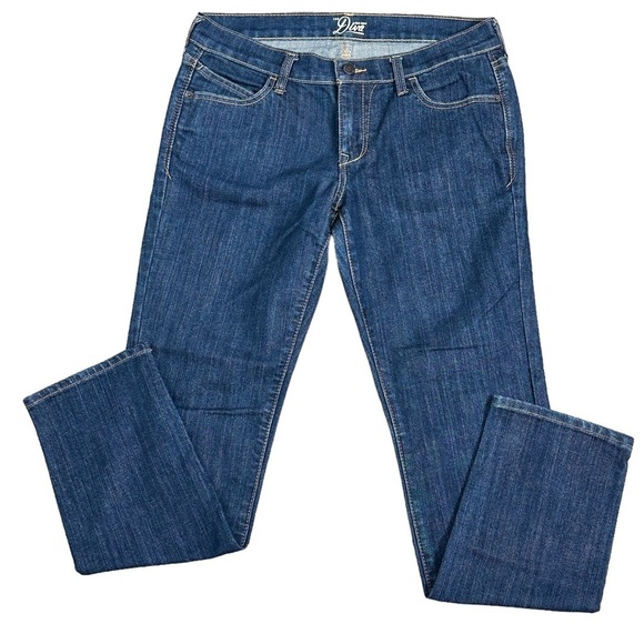 Womens Old Navy Diva 8 Medium Jeans Low Rise Denim Navy Blue Straight Stretch - Picture 3 of 13